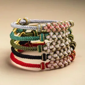 Wholesale Rope Woven Peach Blossom Knot Bracelets