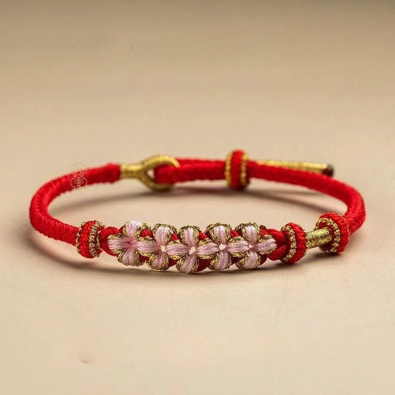Wholesale Rope Woven Peach Blossom Knot Bracelets