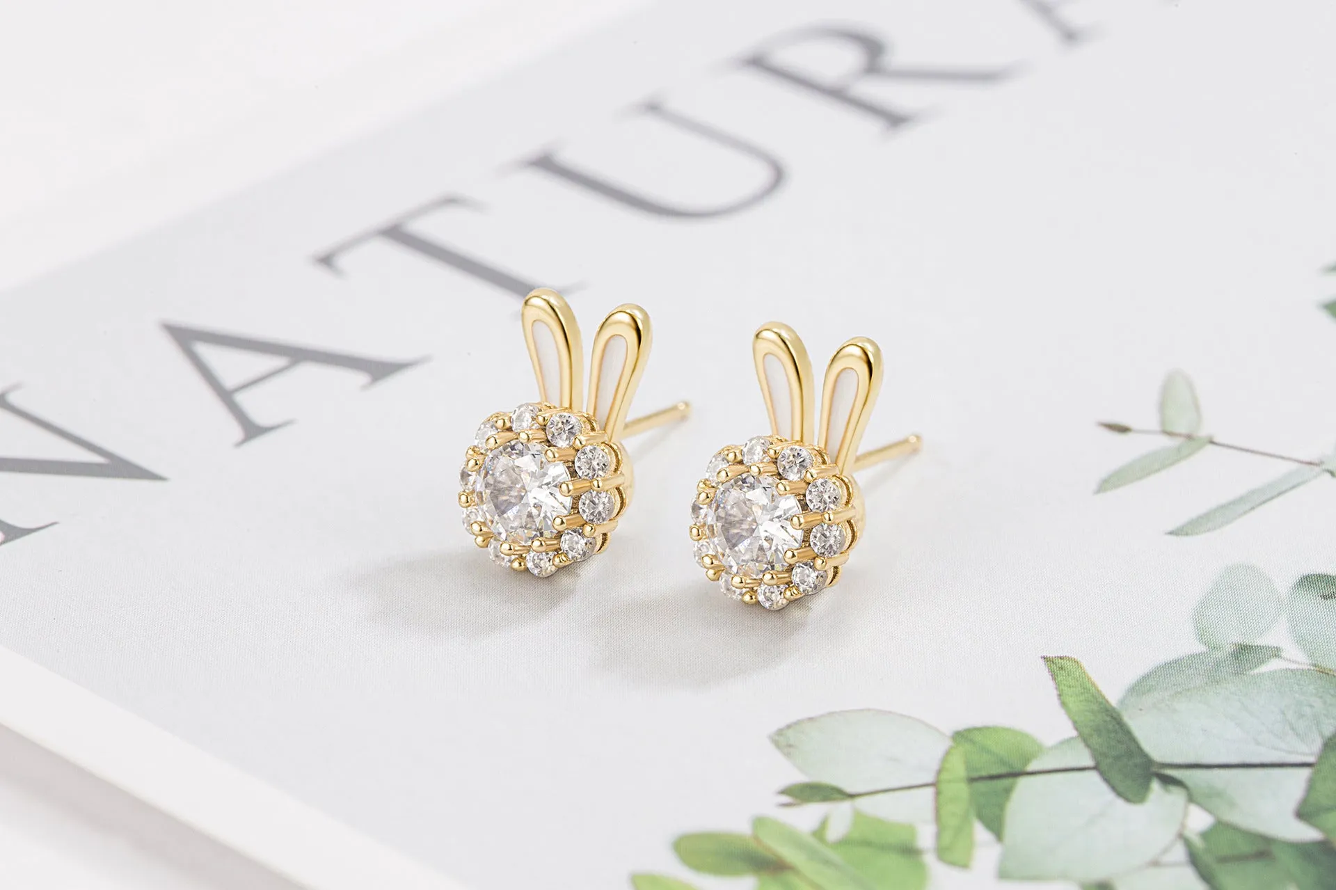 Wholesale Rotating Bunny Copper Earrings