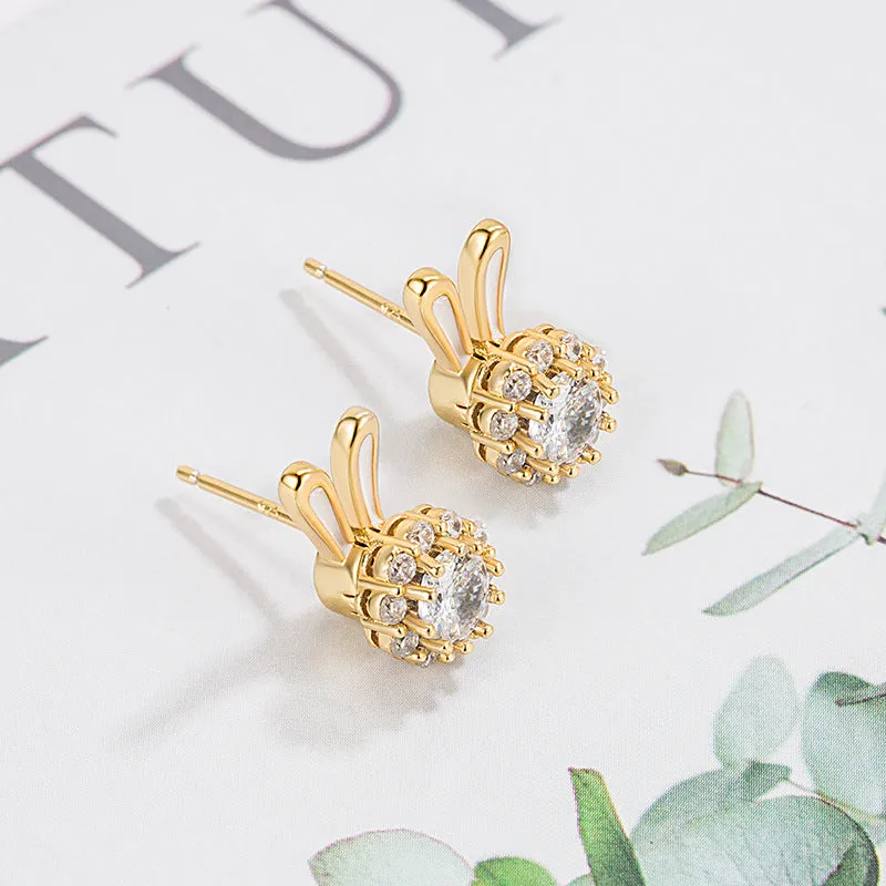 Wholesale Rotating Bunny Copper Earrings