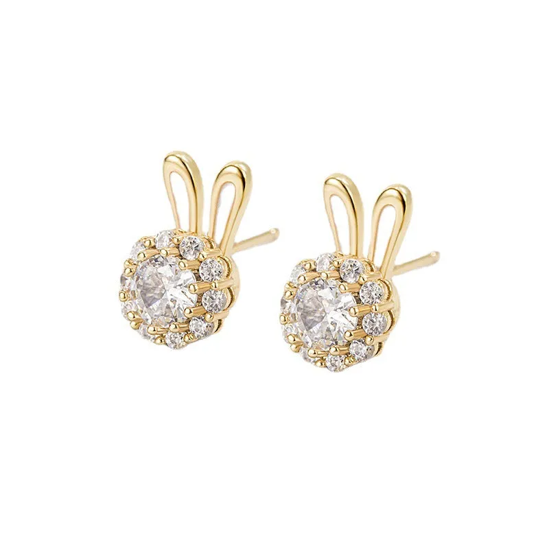Wholesale Rotating Bunny Copper Earrings