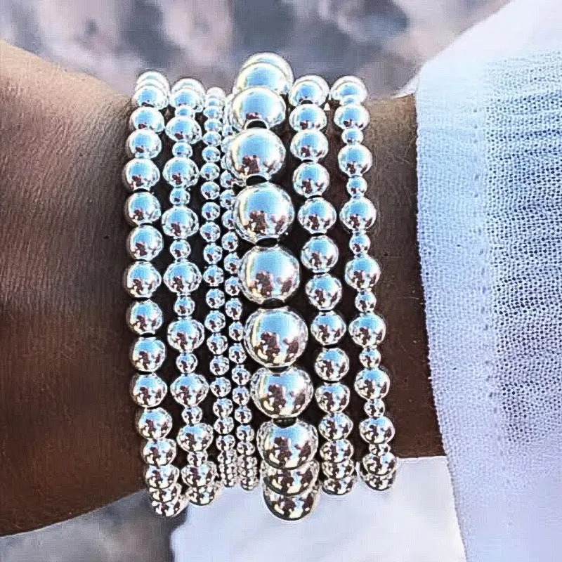 Wholesale Round bead bracelet 7-piece set Simple multi-layer stacking style beaded bracelet