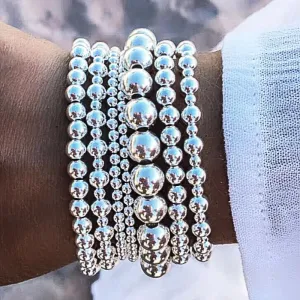 Wholesale Round bead bracelet 7-piece set Simple multi-layer stacking style beaded bracelet