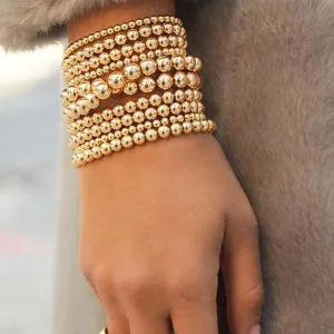 Wholesale Round Bead Elastic Plastic Beaded Bracelets