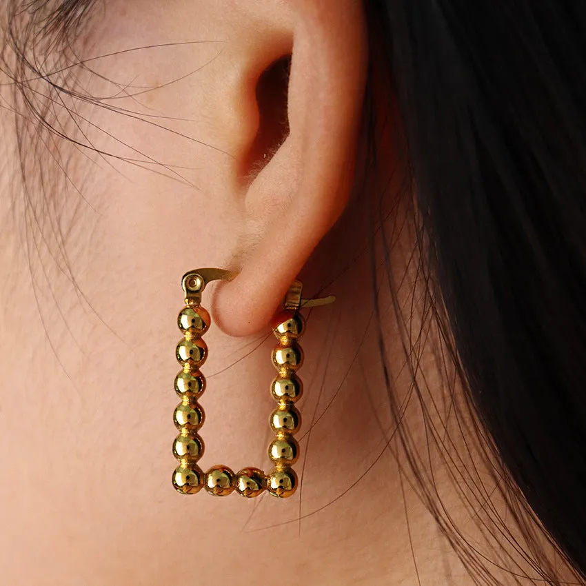 Wholesale Round Bead Geometric Earrings
