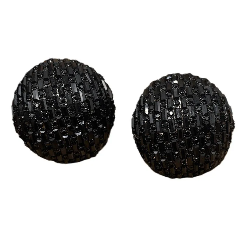 Wholesale Round Colored Glass Rhinestone Earrings
