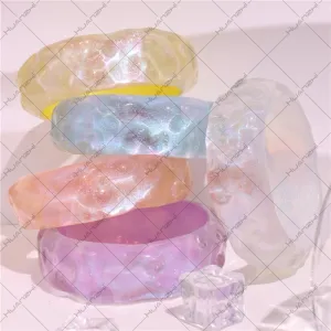 Wholesale Round Colorful Glitter Acrylic Bracelet Casual Round Mermaid Resin Bracelet