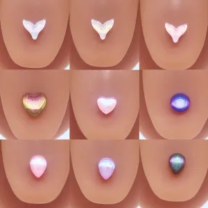 Wholesale Round Heart Shaped Water Drop Color Stainless Steel Tongue Studs