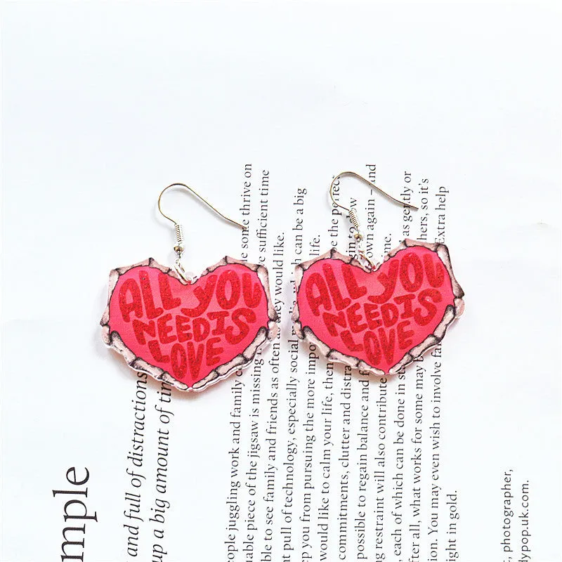 Wholesale Round Hollow Spray Painted Acrylic Earrings