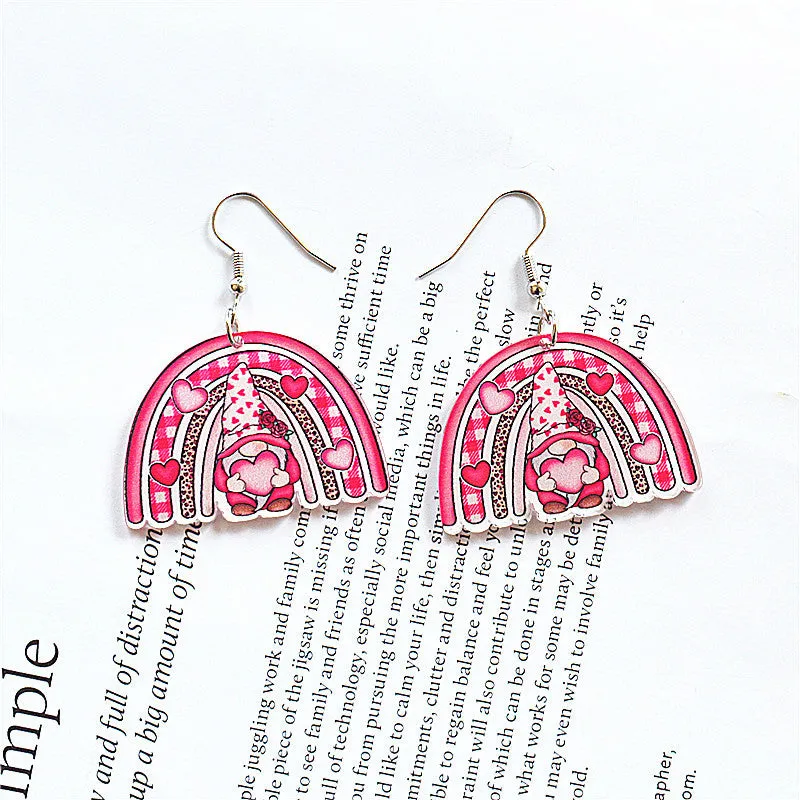 Wholesale Round Hollow Spray Painted Acrylic Earrings