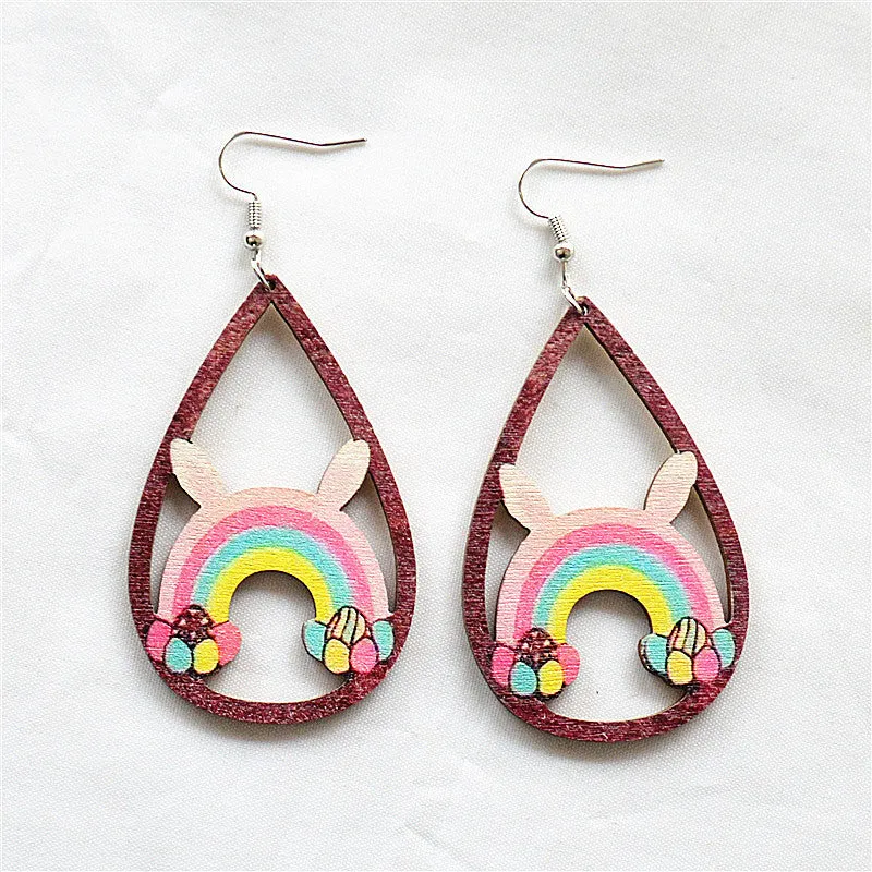 Wholesale Round Hollow Spray Painted Acrylic Earrings