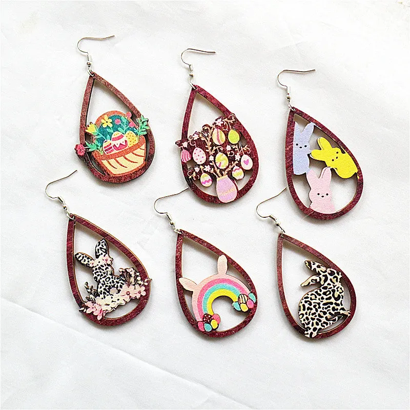 Wholesale Round Hollow Spray Painted Acrylic Earrings