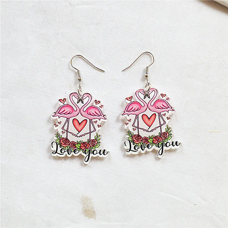 Wholesale Round Hollow Spray Painted Acrylic Earrings