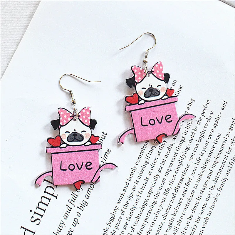 Wholesale Round Hollow Spray Painted Acrylic Earrings