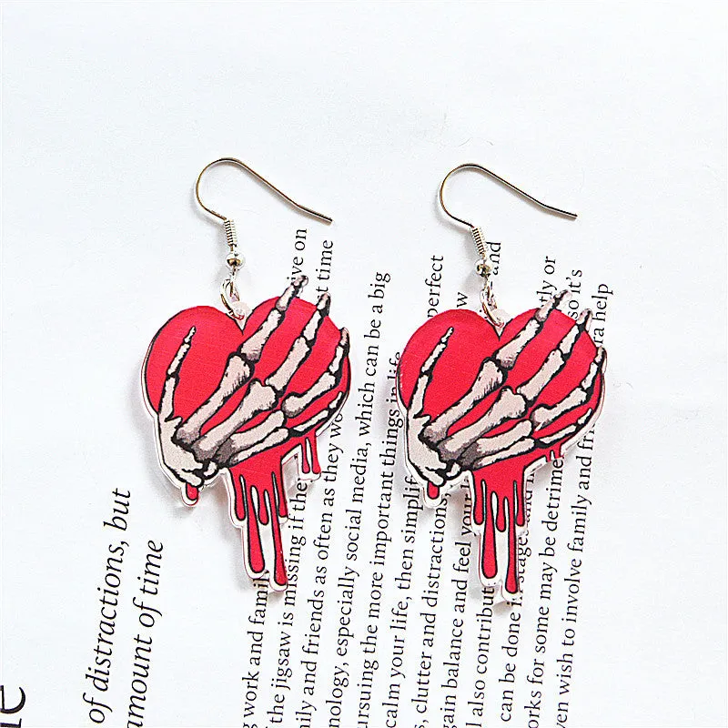 Wholesale Round Hollow Spray Painted Acrylic Earrings