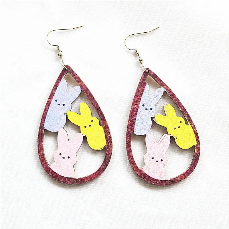 Wholesale Round Hollow Spray Painted Acrylic Earrings