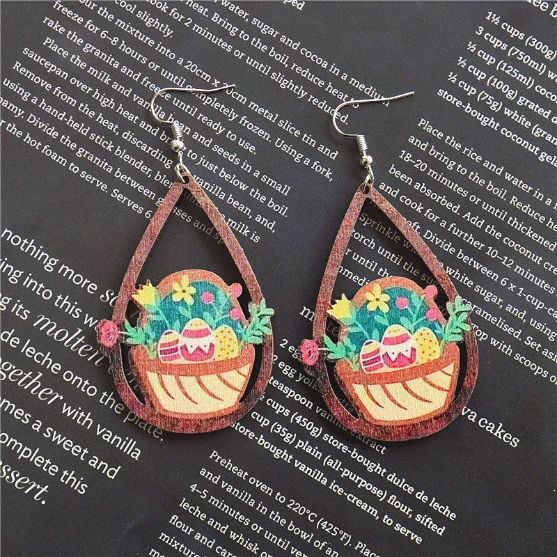 Wholesale Round Hollow Spray Painted Acrylic Earrings