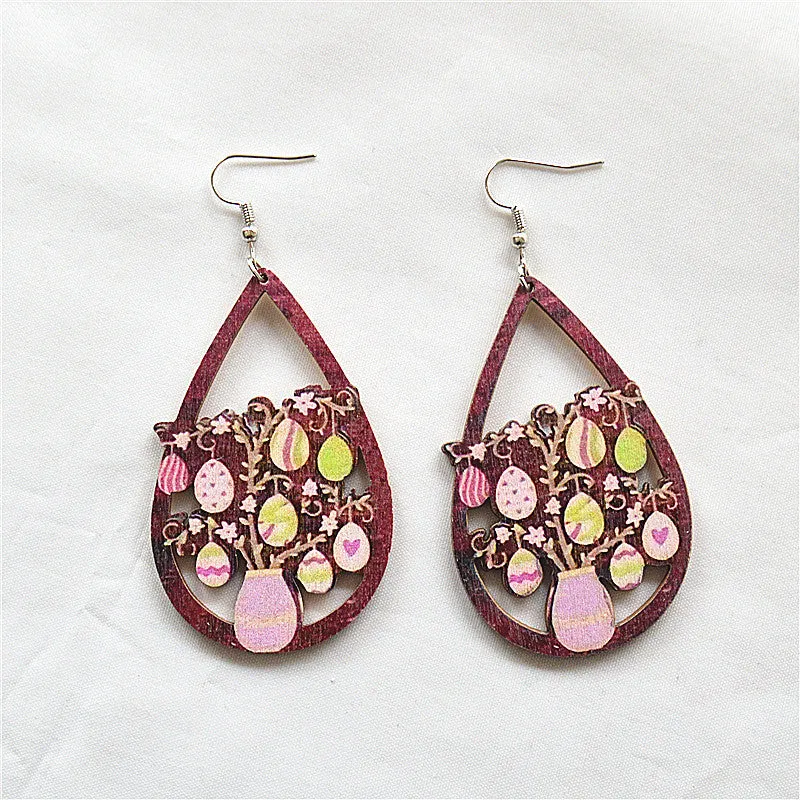 Wholesale Round Hollow Spray Painted Acrylic Earrings