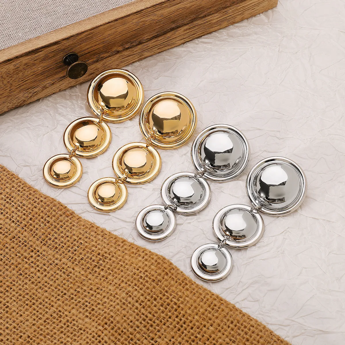 Wholesale Round Long Alloy Earrings