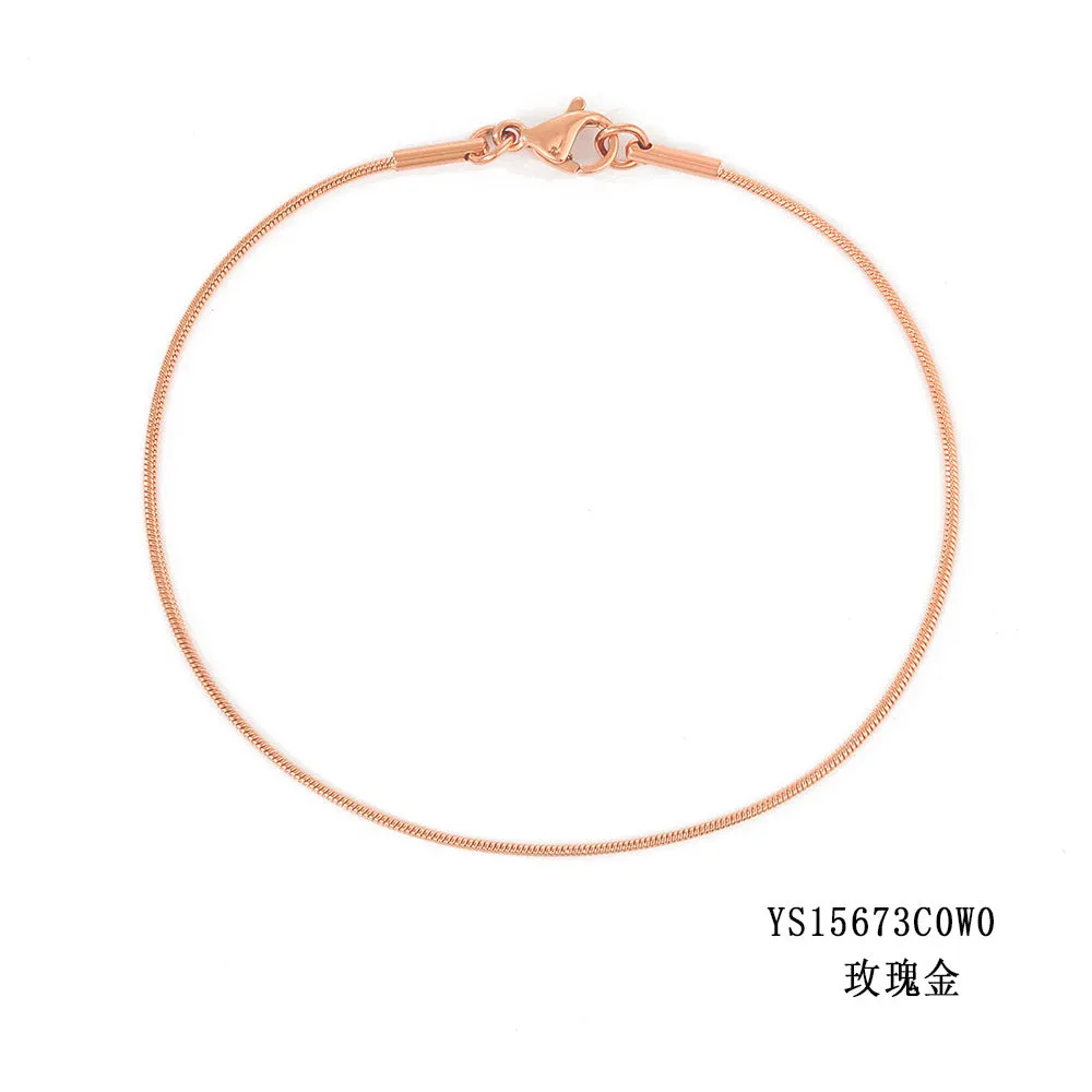 Wholesale Round Snake Chain Stainless Steel Gold Plated Versatile Bracelet