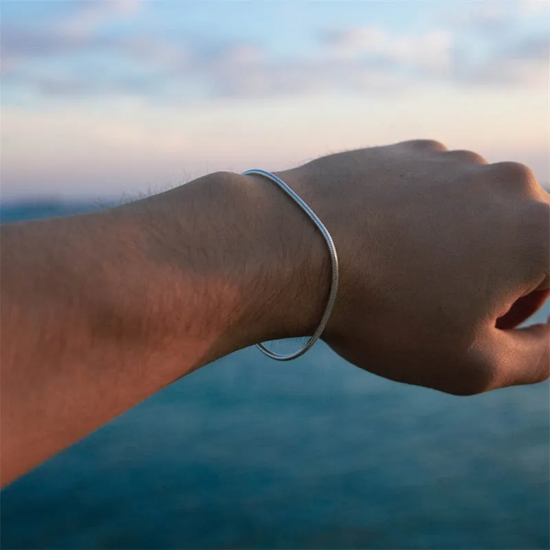 Wholesale Round Snake Chain Stainless Steel Gold Plated Versatile Bracelet