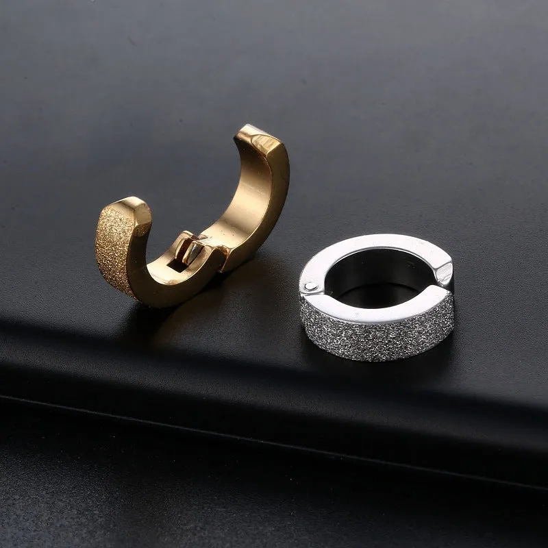 Wholesale Round Titanium Steel Men's Ear Clips Without Ear Holes