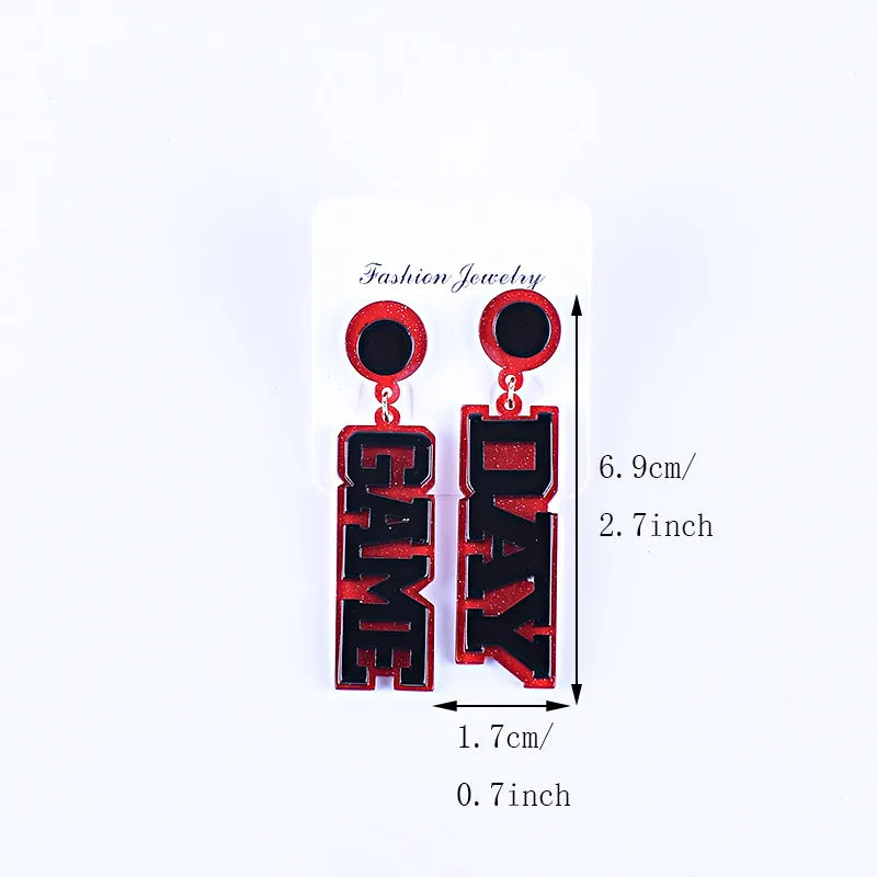 Wholesale Rugby English Letter Game Day Acrylic Earrings