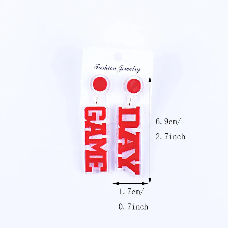 Wholesale Rugby English Letter Game Day Acrylic Earrings