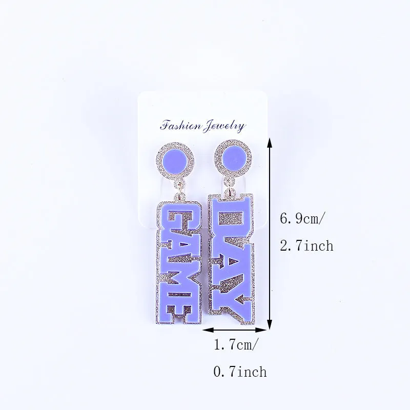 Wholesale Rugby English Letter Game Day Acrylic Earrings