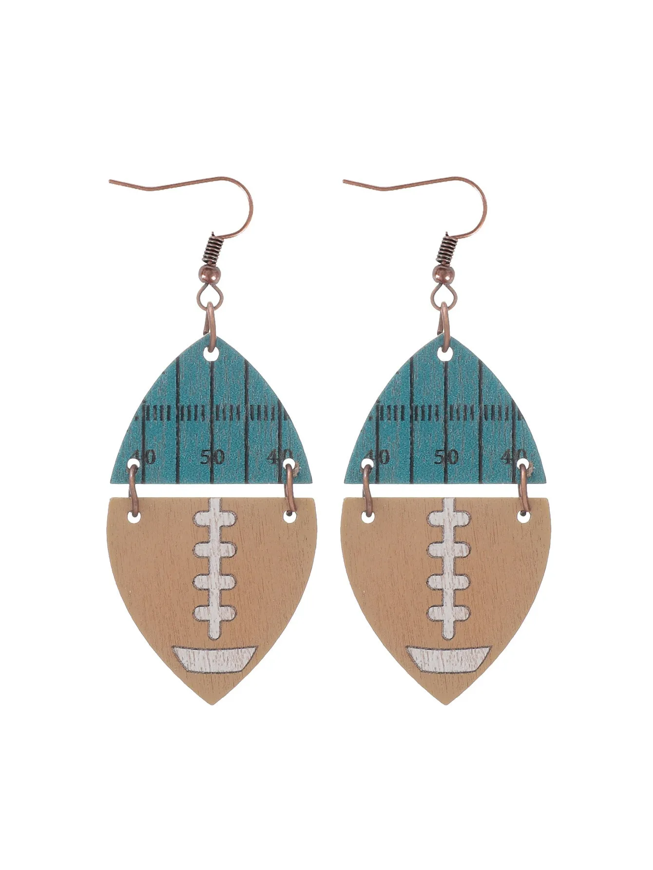 Wholesale Rugby Wooden Earrings