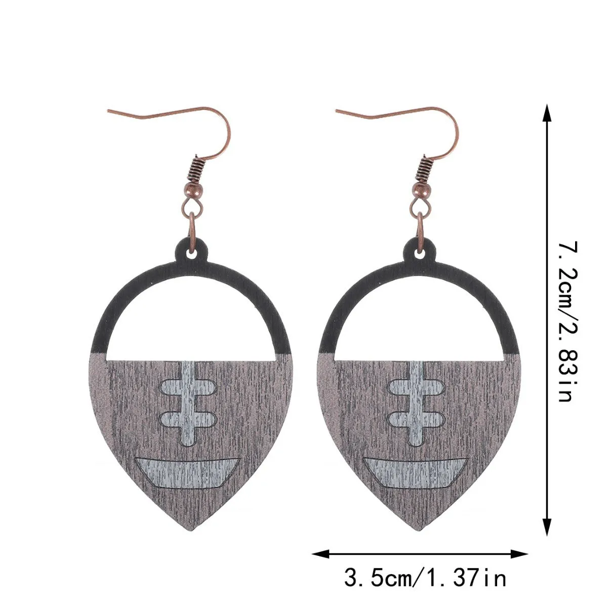 Wholesale Rugby Wooden Earrings