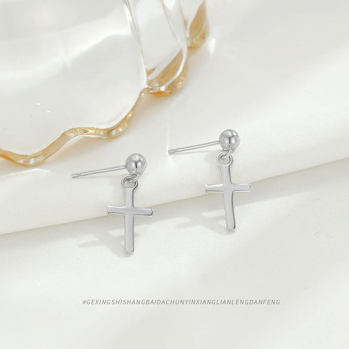 Wholesale S925 Cross Sterling Silver Earrings