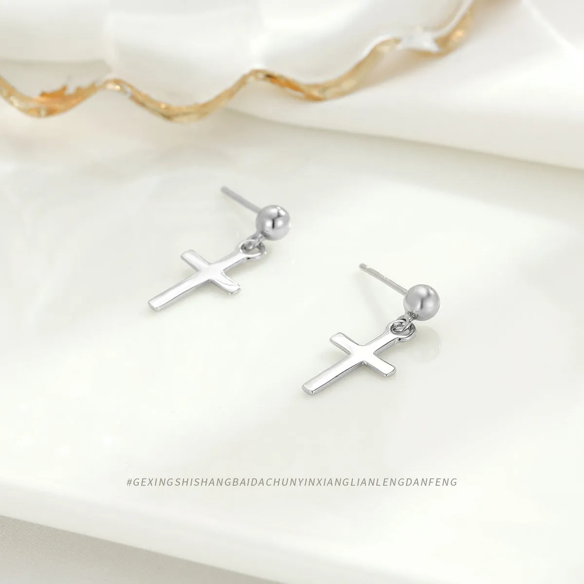 Wholesale S925 Cross Sterling Silver Earrings