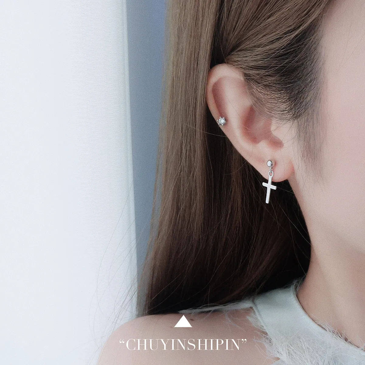 Wholesale S925 Cross Sterling Silver Earrings