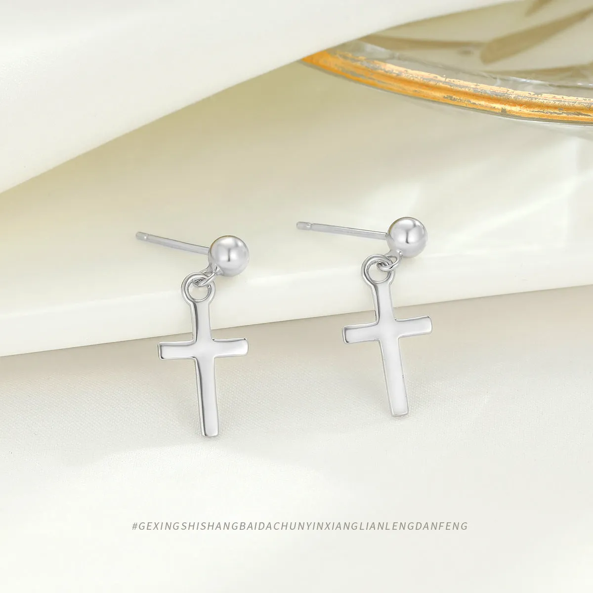 Wholesale S925 Cross Sterling Silver Earrings