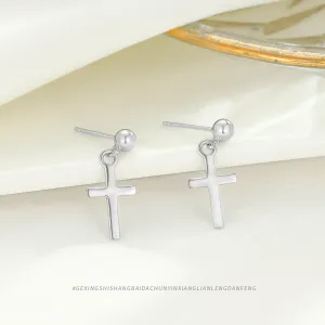 Wholesale S925 Cross Sterling Silver Earrings