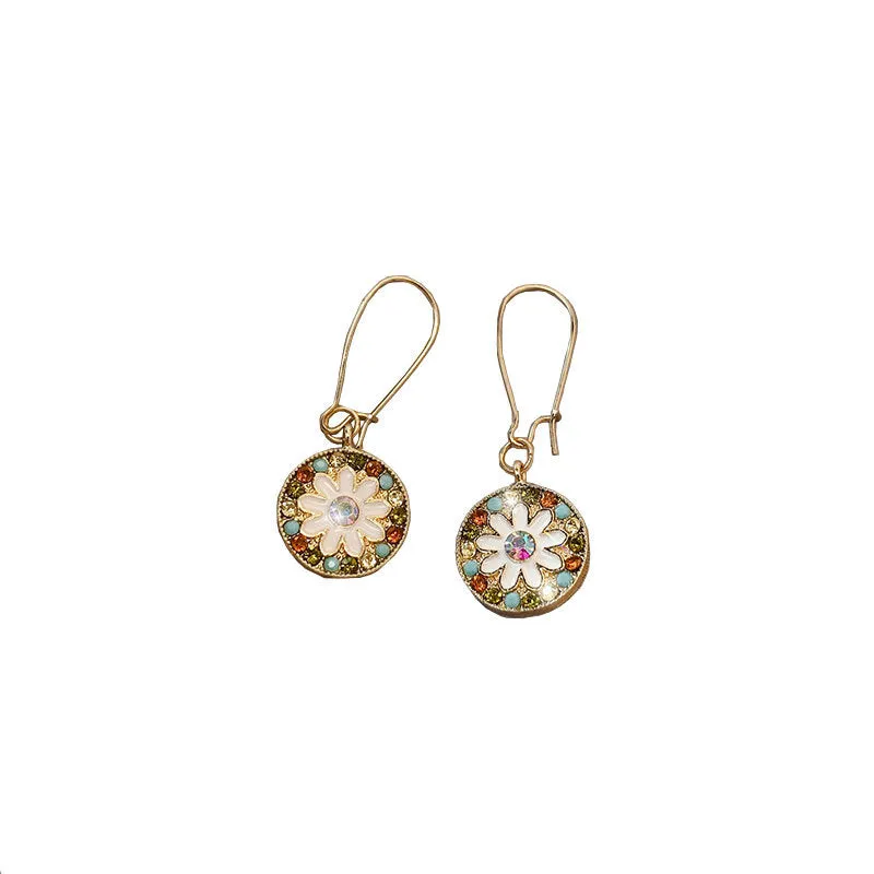 Wholesale S925 Silver Needle Flower Fashion Geometric Earrings