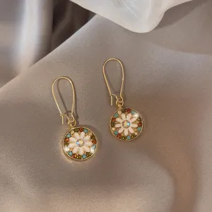 Wholesale S925 Silver Needle Flower Fashion Geometric Earrings