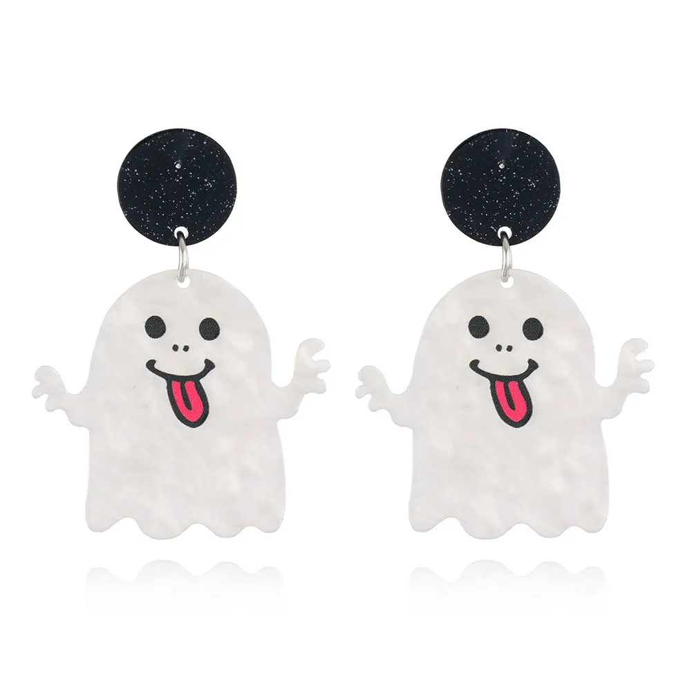 Wholesale S925 Silver Needle Halloween Series Graffiti Earrings
