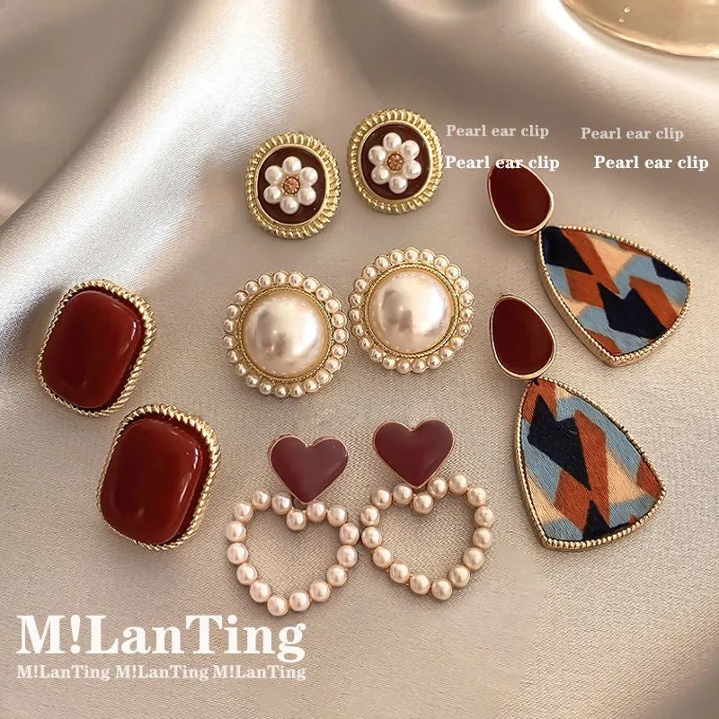 Wholesale s925 silver needle niche high-end female temperament earrings