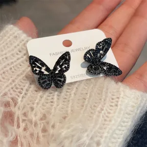 Wholesale S925 Silver Needle Three-dimensional Butterfly Electroplating Earrings