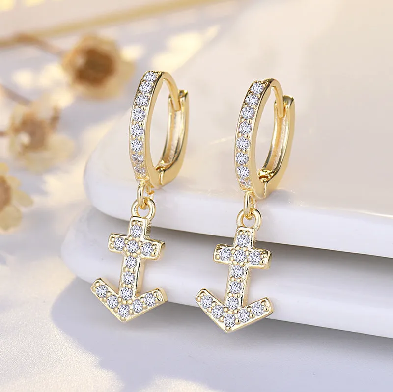 Wholesale S925 Sterling Silver Heart Shaped Diamond Flower Earrings