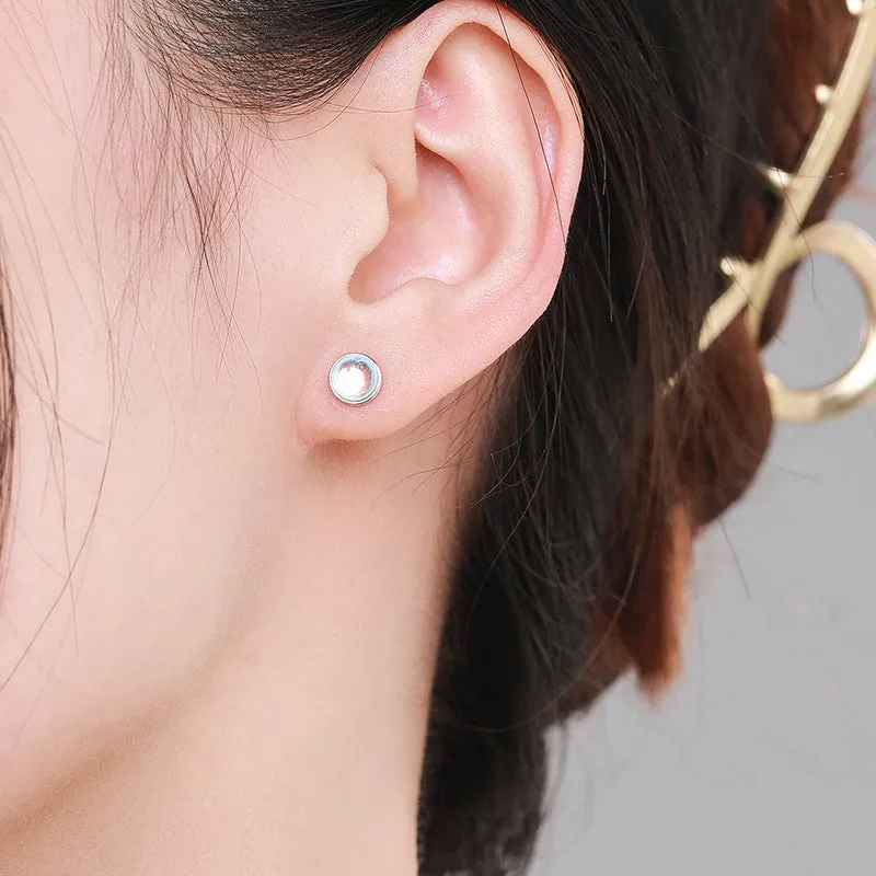 Wholesale S925 Sterling Silver Moonstone Ins Hot Sale Earrings