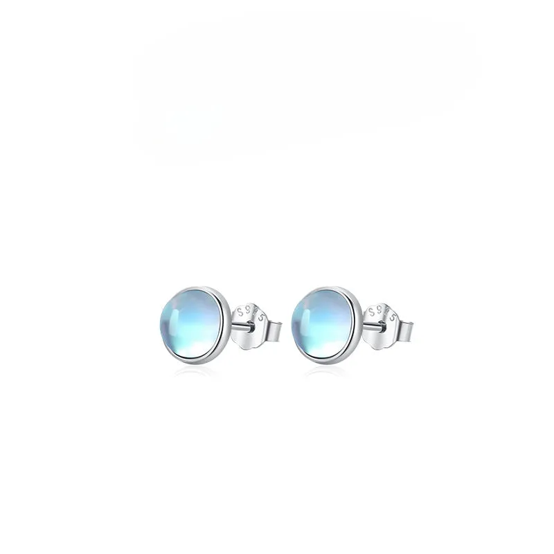 Wholesale S925 Sterling Silver Moonstone Ins Hot Sale Earrings