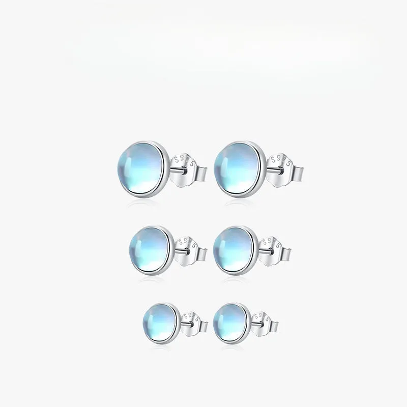 Wholesale S925 Sterling Silver Moonstone Ins Hot Sale Earrings
