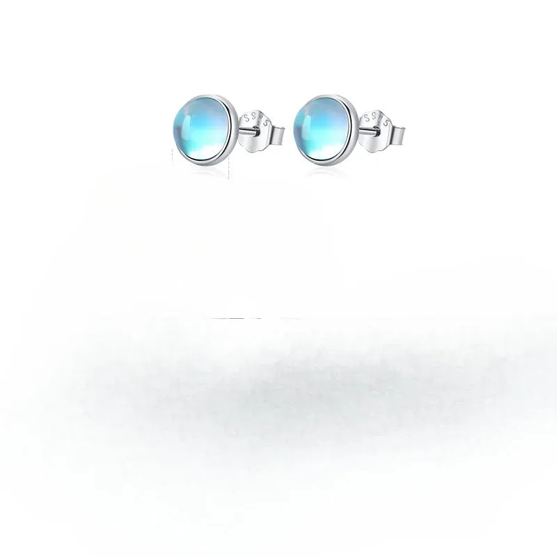 Wholesale S925 Sterling Silver Moonstone Ins Hot Sale Earrings