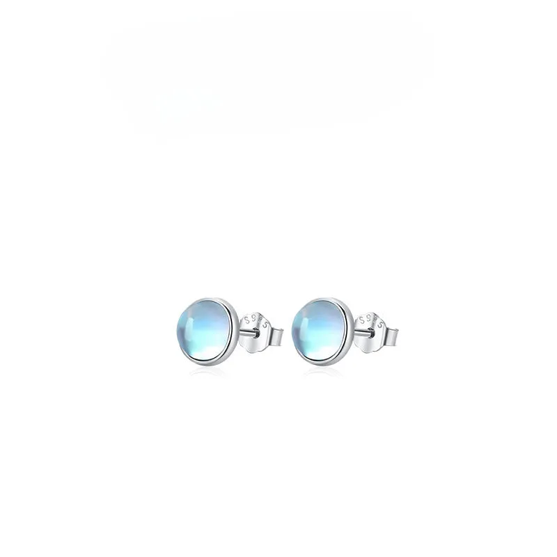 Wholesale S925 Sterling Silver Moonstone Ins Hot Sale Earrings