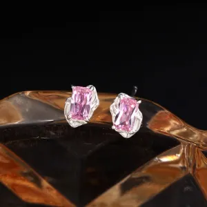 Wholesale S999 Sterling Silver Earrings Pink Girly Heart Earrings