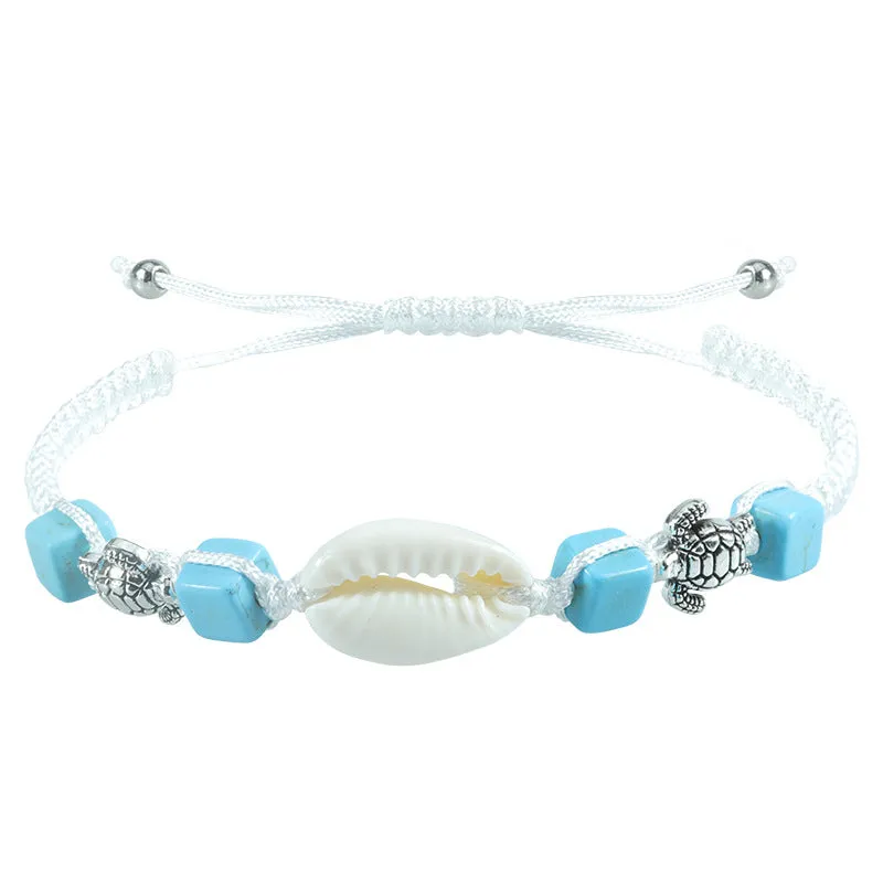 Wholesale Seashell Turtle Turquoise Weaving Alloy Bracelet