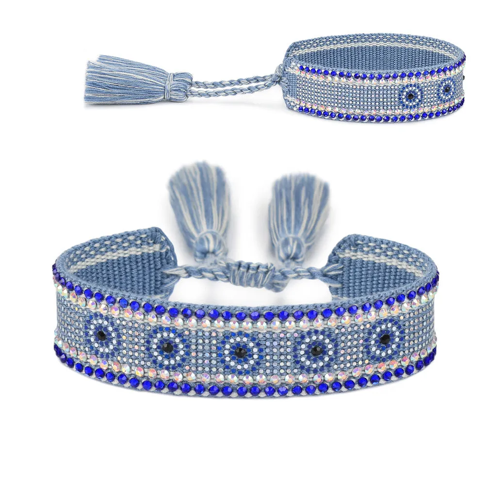 Wholesale Sequin Devil's Eye Woven Cord Bracelet